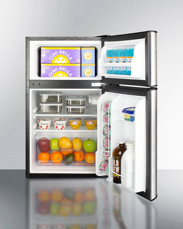 SUMMIT 19" Wide 2-Door Refrigerator-Freezer - Stainless Steel/Black (CP34BSS)