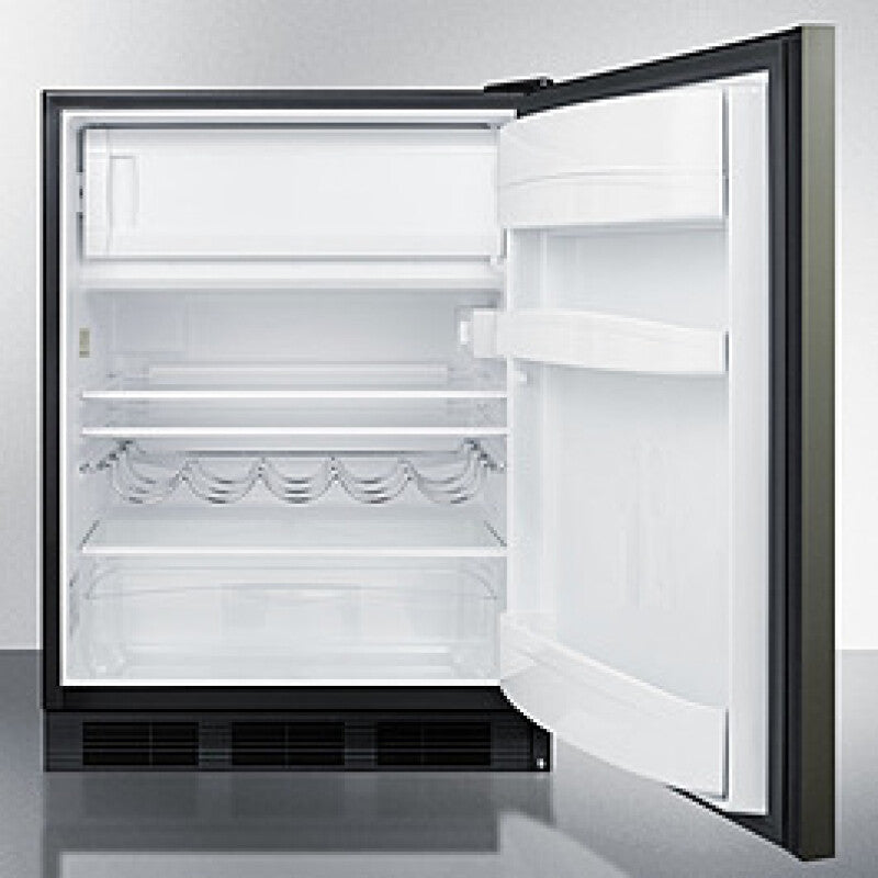 SUMMIT 24" Wide Built-In Refrigerator-Freezer, ADA Compliant - Black Stainless Steel (CT663BKBIKSHHADA)