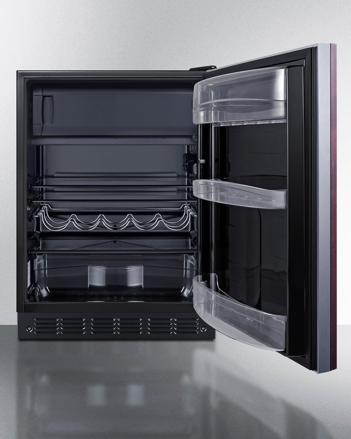 SUMMIT 24" Wide Refrigerator-Freezer, ADA Compliant (Panel Not Included) - Black (CT66BK2SSIFADA)