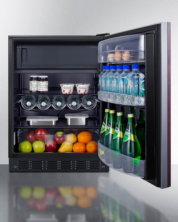 SUMMIT 24" Wide Refrigerator-Freezer, ADA Compliant (Panel Not Included) - Black (CT66BK2SSIFADA)