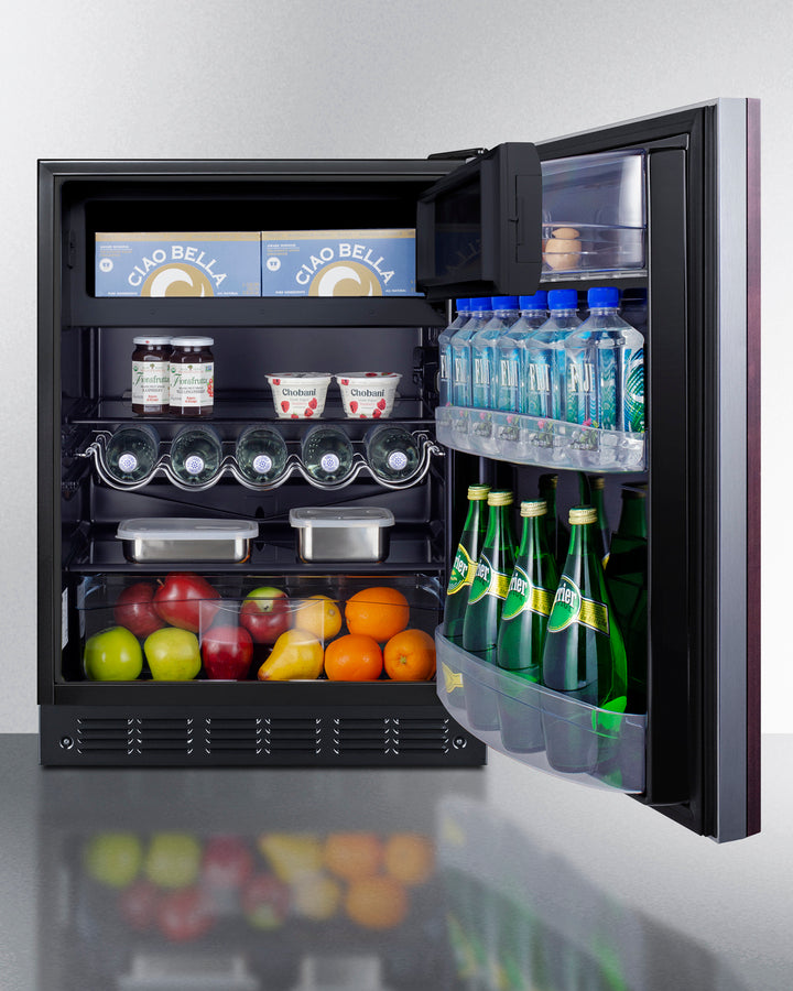 SUMMIT 24" Wide Refrigerator-Freezer, ADA Compliant (Panel Not Included) - Black (CT66BK2SSIFADA)