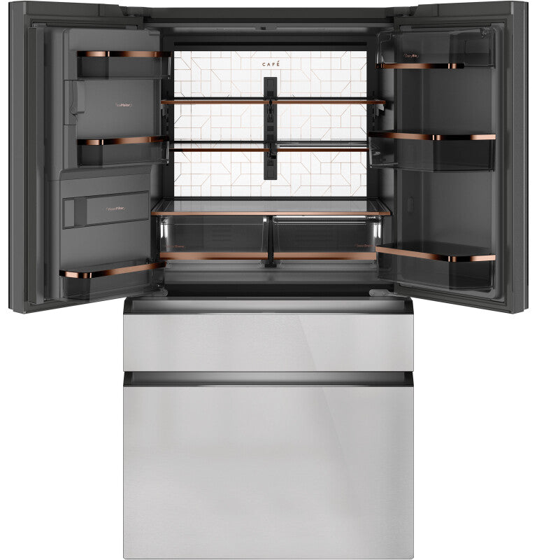 CAFE Caf? 27.8 Cu. Ft. Smart 4-door French-door Refrigerator In Platinum Glass - Platinum Glass (CVE28DM5NS5)