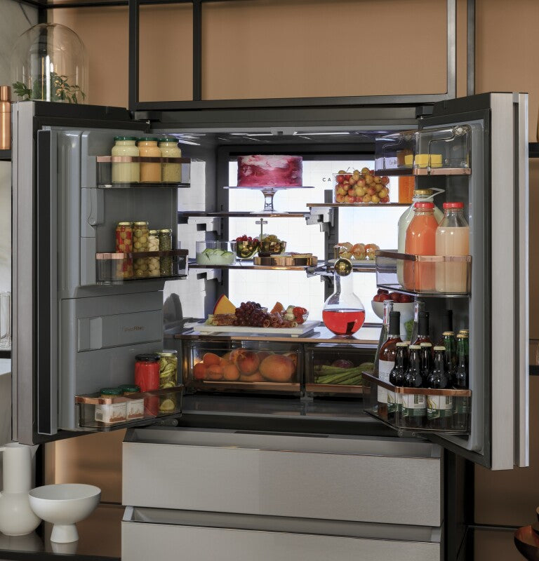 CAFE Caf? 27.8 Cu. Ft. Smart 4-door French-door Refrigerator In Platinum Glass - Platinum Glass (CVE28DM5NS5)