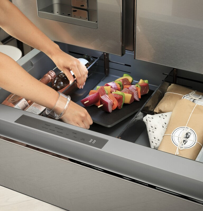 CAFE Caf? 27.8 Cu. Ft. Smart 4-door French-door Refrigerator In Platinum Glass - Platinum Glass (CVE28DM5NS5)