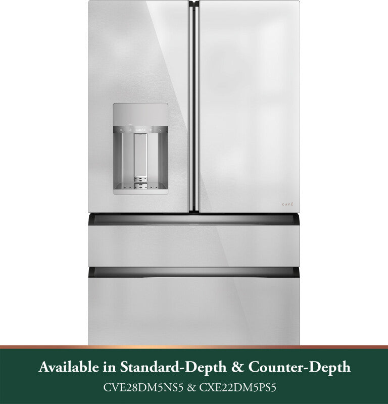 CAFE Caf? 27.8 Cu. Ft. Smart 4-door French-door Refrigerator In Platinum Glass - Platinum Glass (CVE28DM5NS5)