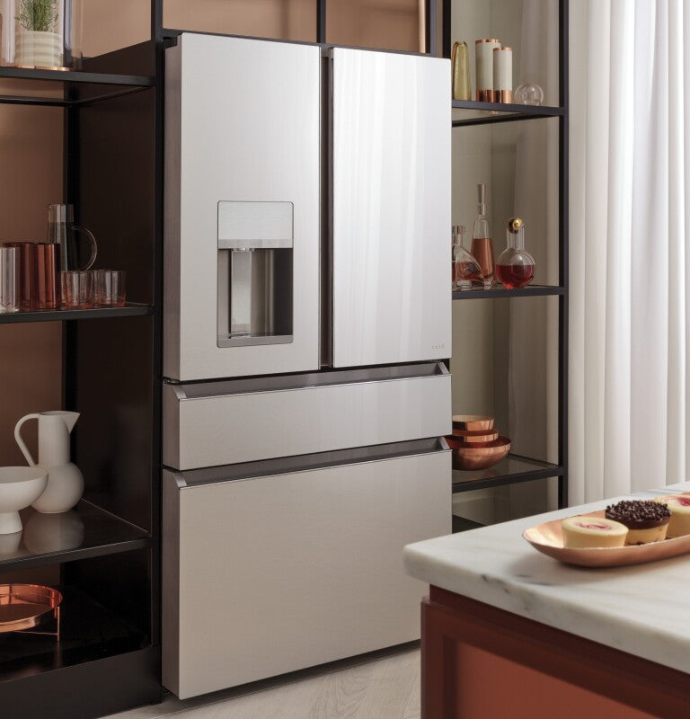 CAFE Caf? 27.8 Cu. Ft. Smart 4-door French-door Refrigerator In Platinum Glass - Platinum Glass (CVE28DM5NS5)