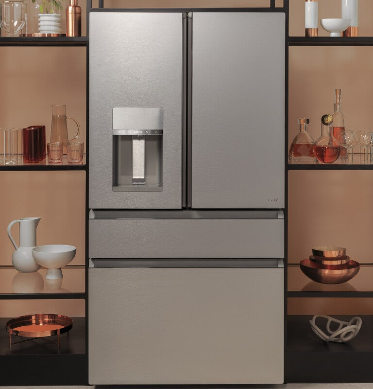 CAFE Caf? 27.8 Cu. Ft. Smart 4-door French-door Refrigerator In Platinum Glass - Platinum Glass (CVE28DM5NS5)