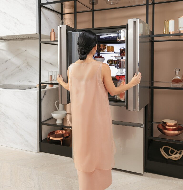 CAFE Caf? 27.8 Cu. Ft. Smart 4-door French-door Refrigerator In Platinum Glass - Platinum Glass (CVE28DM5NS5)