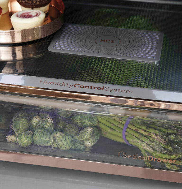 CAFE Caf? 27.8 Cu. Ft. Smart 4-door French-door Refrigerator In Platinum Glass - Platinum Glass (CVE28DM5NS5)