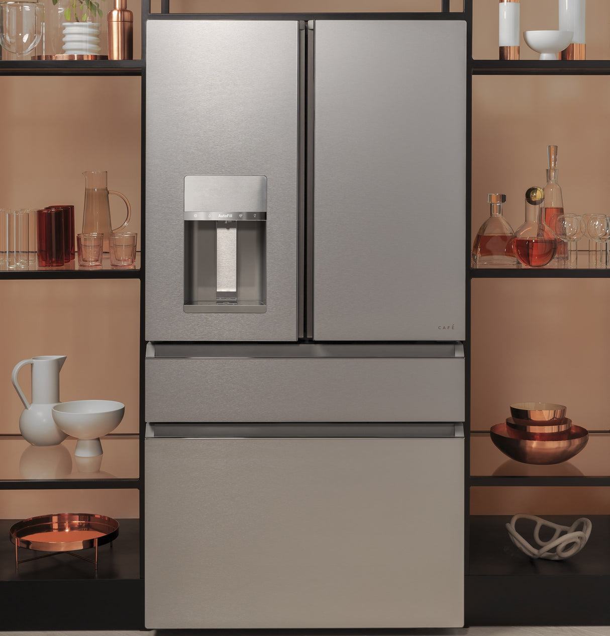 CAFE Caf? 22.3 Cu. Ft. Smart Counter-depth 4-door French-door Refrigerator In Platinum Glass - Platinum Glass (CXE22DM5PS5)