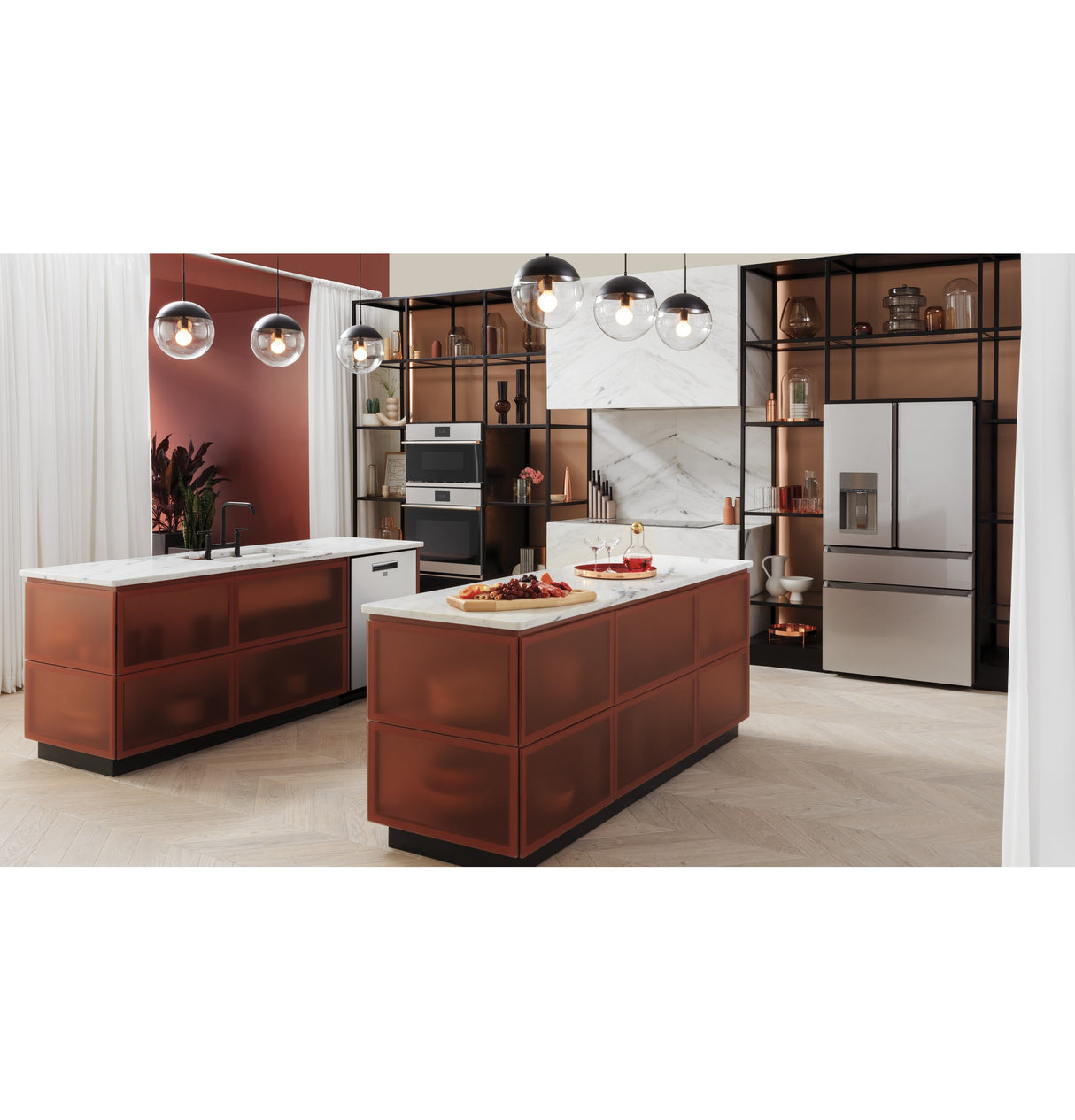 CAFE Caf? 22.3 Cu. Ft. Smart Counter-depth 4-door French-door Refrigerator In Platinum Glass - Platinum Glass (CXE22DM5PS5)