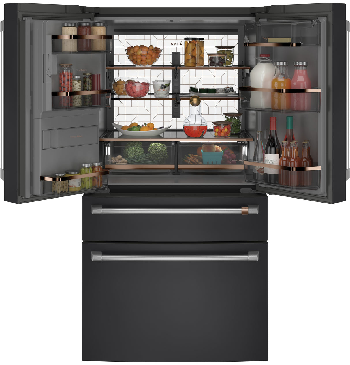 CAFE Caf? 22.3 Cu. Ft. Smart Counter-depth 4-door French-door Refrigerator - Matte Black (CXE22DP3PD1)