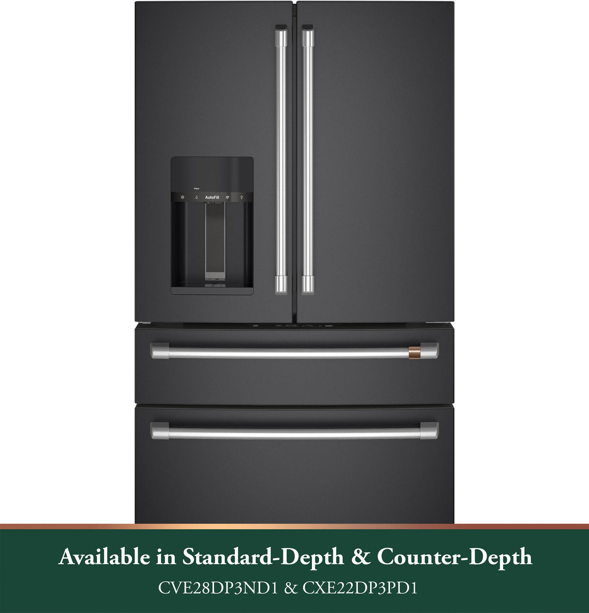 CAFE Caf? 22.3 Cu. Ft. Smart Counter-depth 4-door French-door Refrigerator - Matte Black (CXE22DP3PD1)