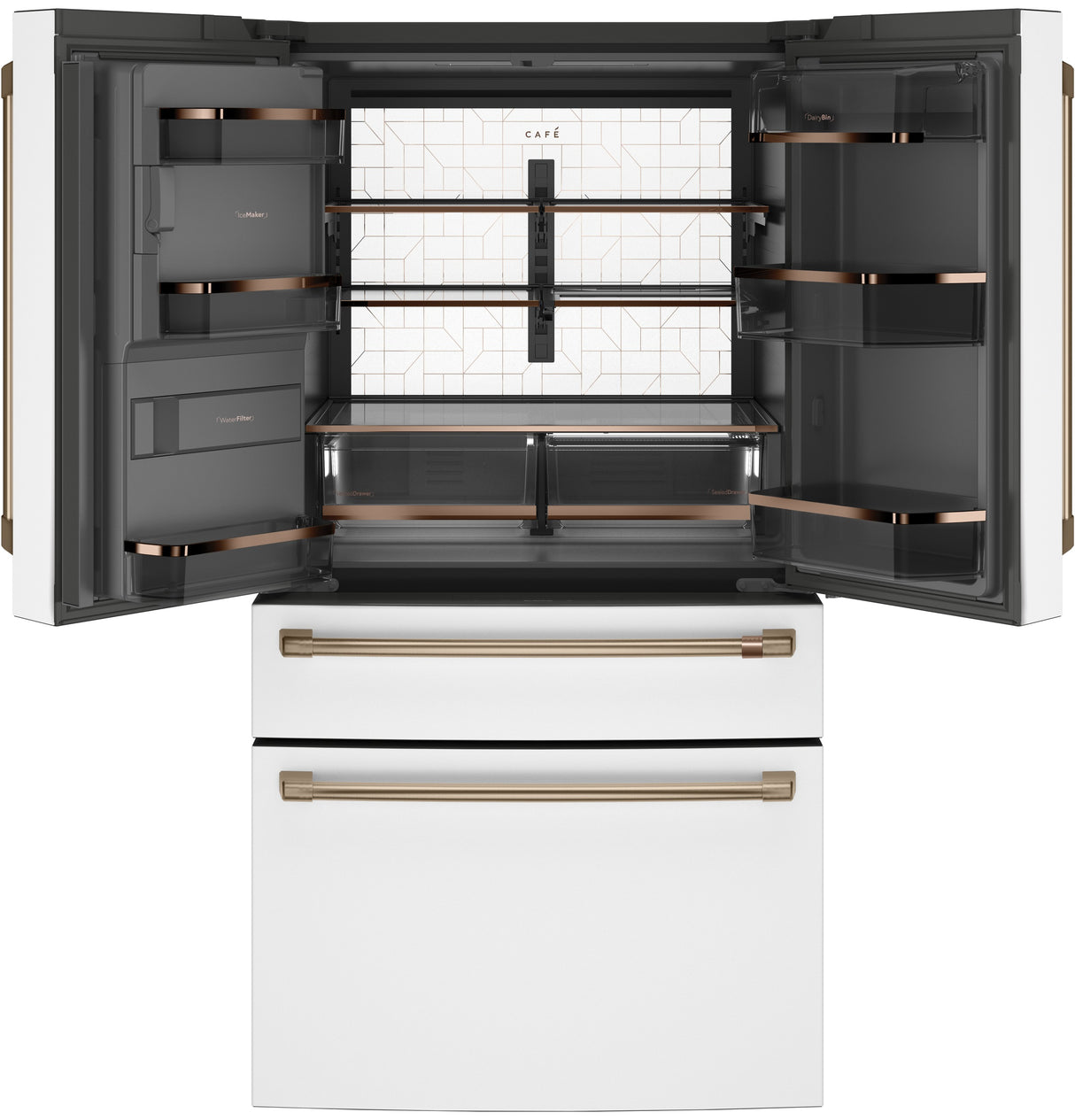 CAFE Caf? 22.3 Cu. Ft. Smart Counter-depth 4-door French-door Refrigerator - Matte White (CXE22DP4PW2)