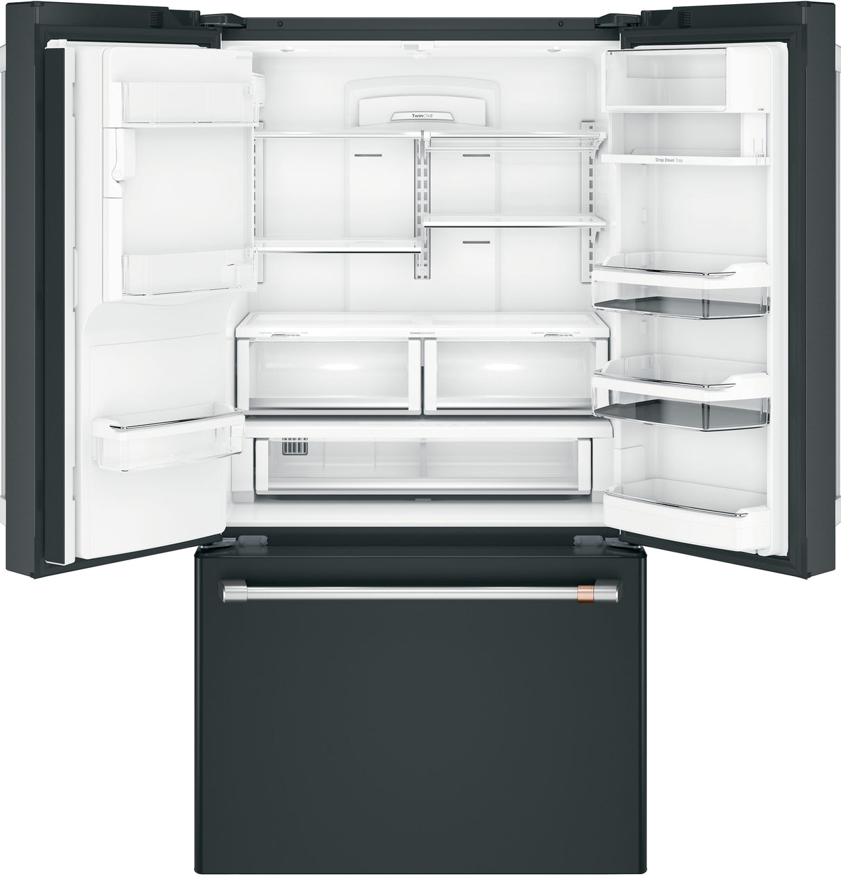 CAFE Caf? 22.1 Cu. Ft. Smart Counter-depth French-door Refrigerator With Hot Water Dispenser - Matte Black (CYE22TP3MD1)