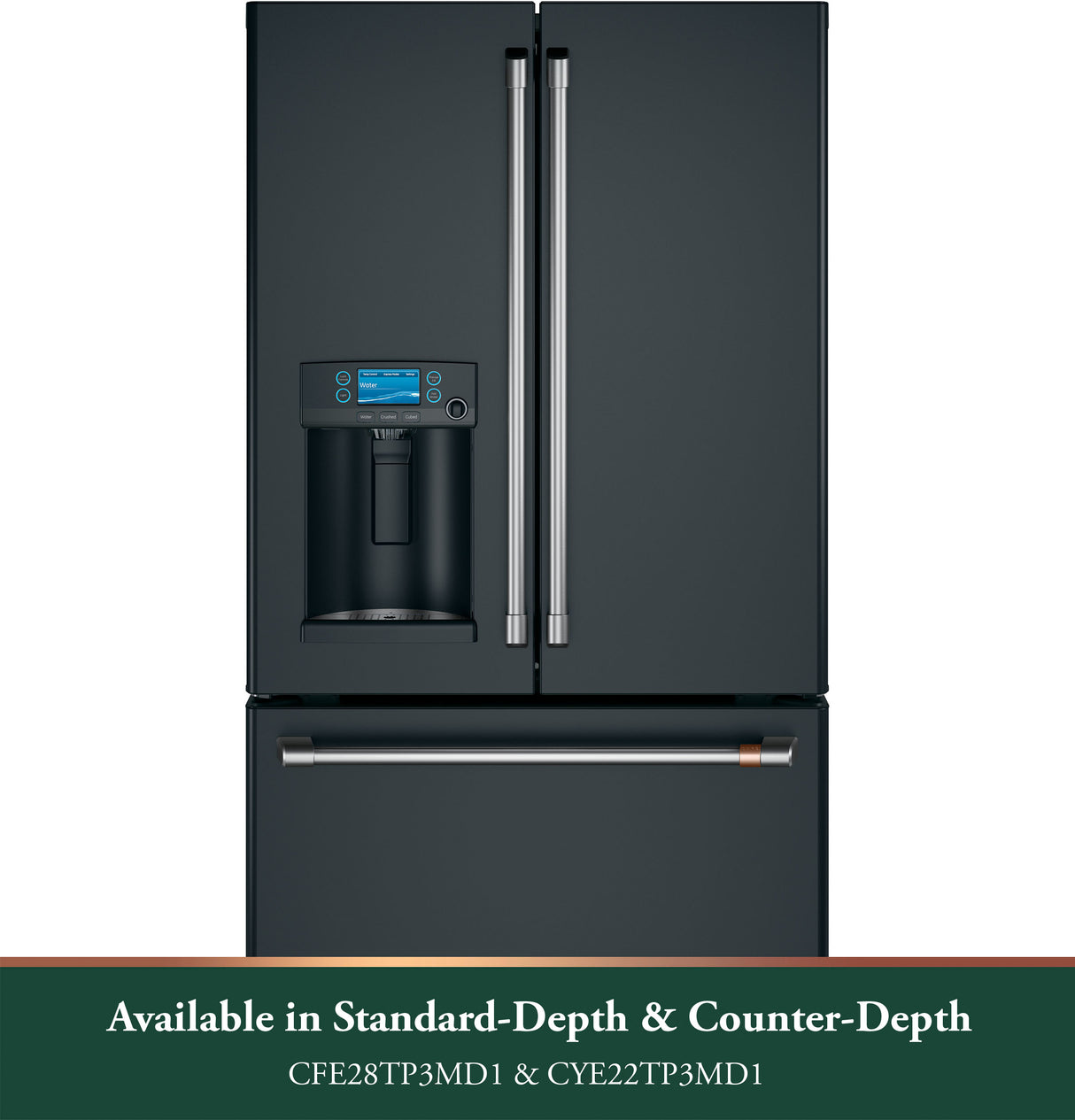 CAFE Caf? 22.1 Cu. Ft. Smart Counter-depth French-door Refrigerator With Hot Water Dispenser - Matte Black (CYE22TP3MD1)