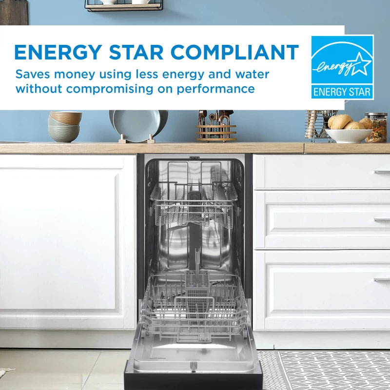 DANBY 18″ Wide Built-in Dishwasher - Stainless Steel (DDW1804EBSS)