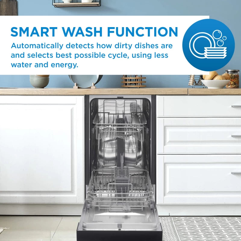 DANBY 18″ Wide Built-in Dishwasher - Stainless Steel (DDW1804EBSS)