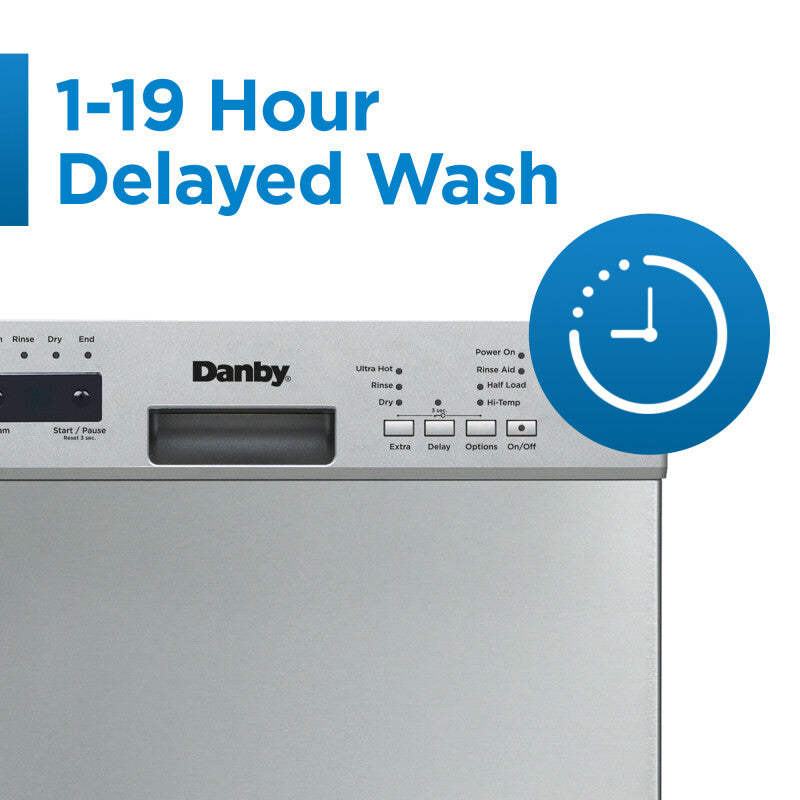 DANBY 18″ Wide Built-in Dishwasher - Stainless Steel (DDW18D1ESS)