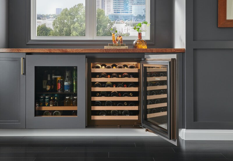 Sub-Zero 24" Designer Undercounter ADA Height Wine Storage - Right Hinge - Custom/Panel Ready (DEU2450WADAR)