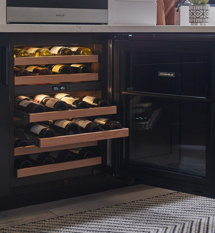 SUB-ZERO 24" Designer Undercounter Wine Storage - Left Hinge - Custom/Panel Ready (DEU2450WL)