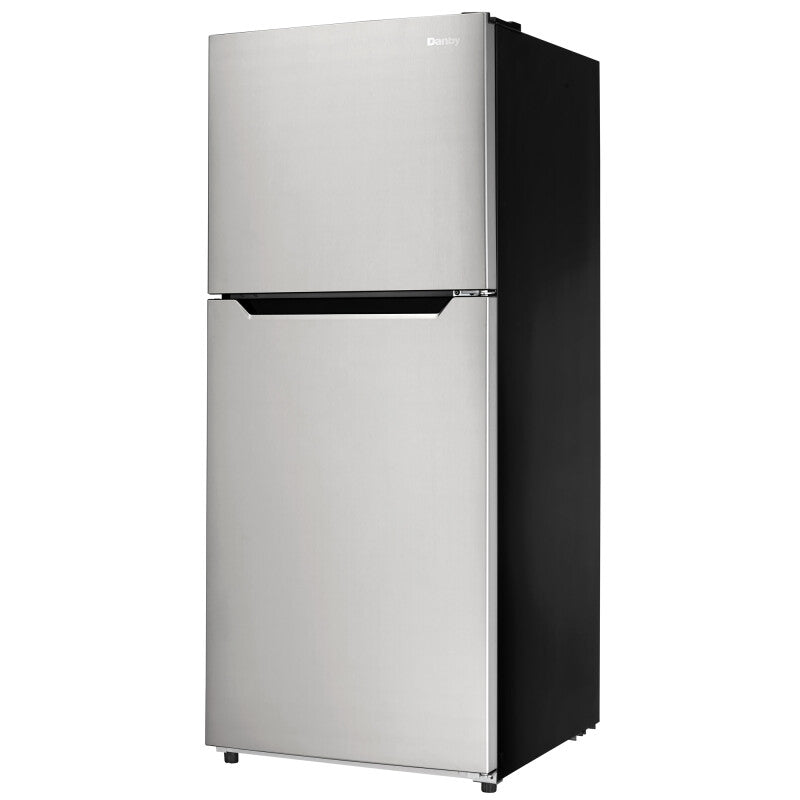 DANBY 23.5-Inch 10.1 Cu. Ft. Top Mount Apartment Size Fridge Look - Stainless Steel (DFF101B1BSLDB)