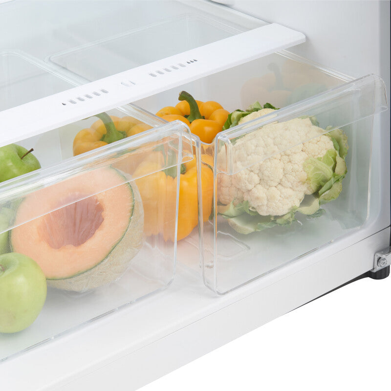 DANBY 23.5-Inch 10.1 Cu. Ft. Top Mount Apartment Size Fridge Look - Stainless Steel (DFF101B1BSLDB)