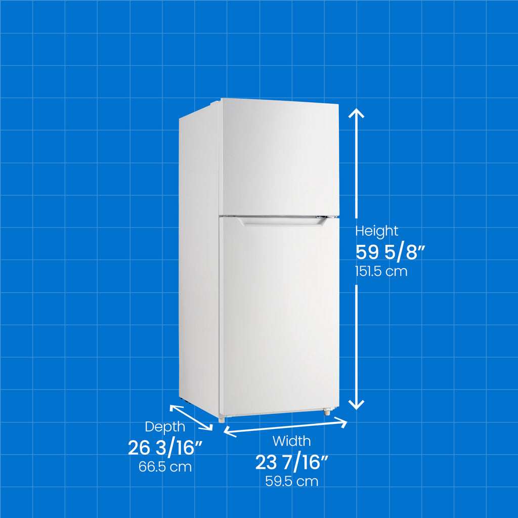 DANBY 23.5-Inch 10.1 Cu. Ft. Top Mount Apartment Size Fridge - White (DFF101B1WDB)