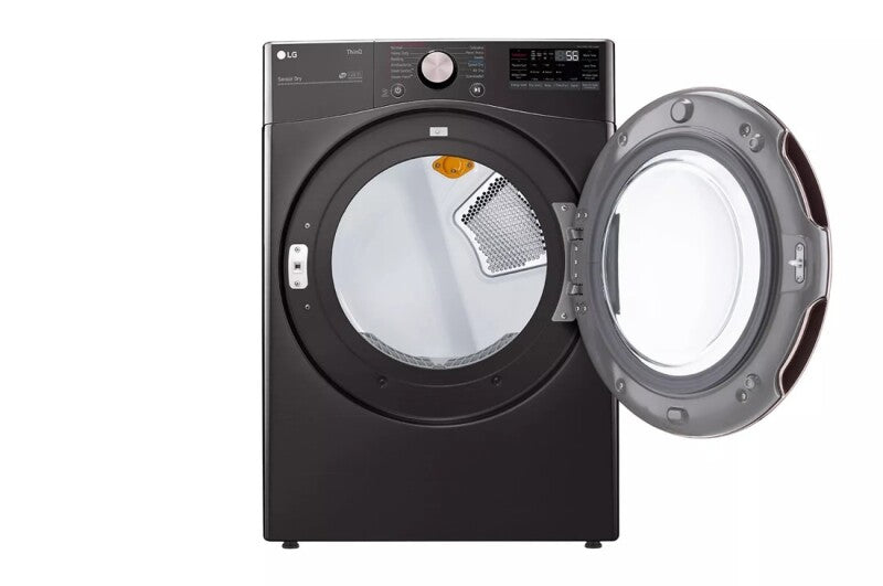 LG 7.4 Cu. Ft. Ultra Large Capacity Smart Wi-fi Enabled Front Load Electric Dryer With Turbosteam™ And Built-in Intelligence - Black Steel (DLEX4000B)