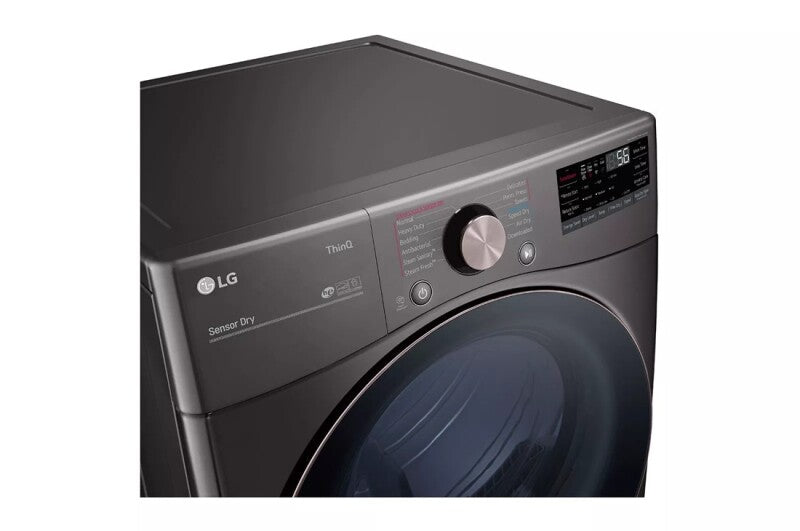 LG 7.4 cu. ft. Ultra Large Capacity Smart wi-fi Enabled Front Load Electric Dryer with TurboSteam™ and Built-In Intelligence - Black Steel (DLEX4000B)
