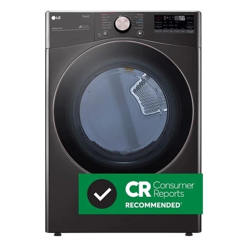LG 7.4 Cu. Ft. Ultra Large Capacity Smart Wi-fi Enabled Front Load Electric Dryer With Turbosteam™ And Built-in Intelligence - Black Steel (DLEX4000B)