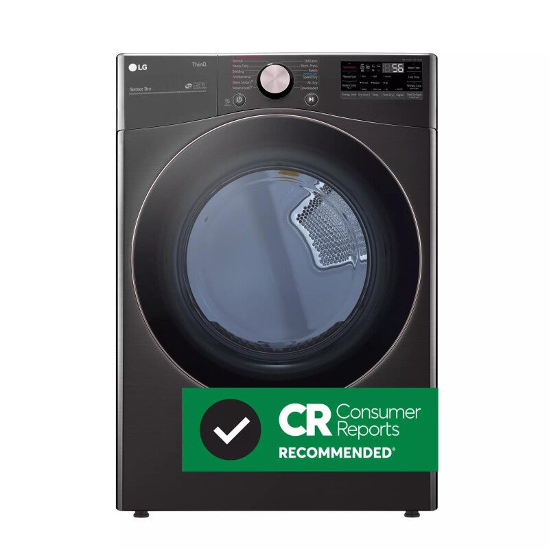 LG 7.4 cu. ft. Ultra Large Capacity Smart wi-fi Enabled Front Load Electric Dryer with TurboSteam™ and Built-In Intelligence - Smooth Black (DLEX4000B)