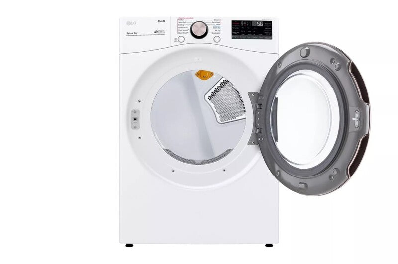 LG 7.4 cu. ft. Ultra Large Capacity Smart wi-fi Enabled Front Load Electric Dryer with TurboSteam™ and Built-In Intelligence - White (DLEX4000W)