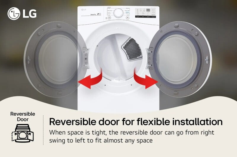 LG 7.4 Cu. Ft. Ultra Large Capacity Front Load Gas Dryer - White - White (DLG3401W)