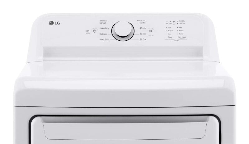 LG 7.3 Cu. Ft. Rear Control Gas Energy Star Dryer With Sensor Dry - White (DLG6101W)