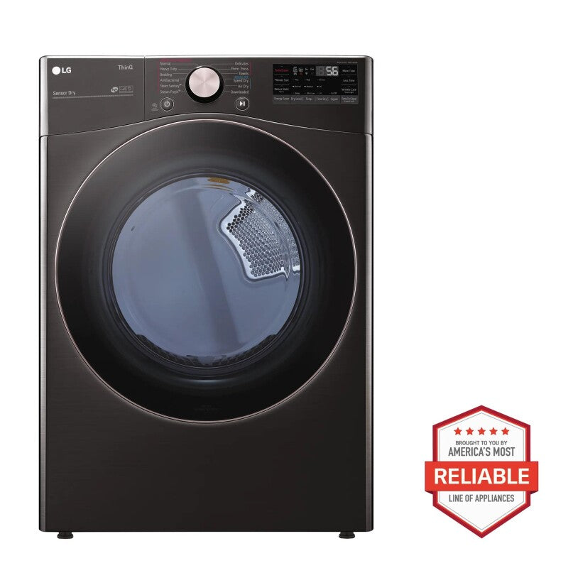 LG 7.4 Cu. Ft. Ultra Large Capacity Smart Wi-fi Enabled Front Load Gas Dryer With Turbosteam™ And Built-in Intelligence - Black Steel (DLGX4001B)