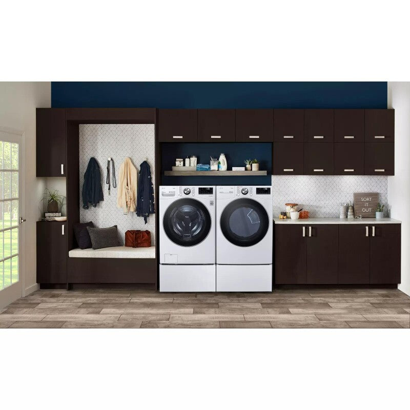 LG 7.4 Cu. Ft. Ultra Large Capacity Smart Wi-fi Enabled Front Load Gas Dryer With Turbosteam™ And Built-in Intelligence - White (DLGX4201W)