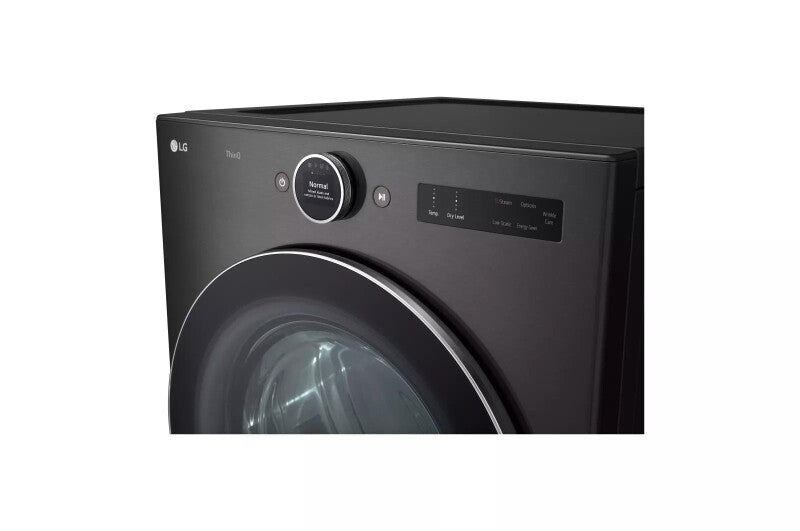 LG 7.4 Cu. Ft. Ultra Large Capacity Smart Front Load Gas Dryer With Built-in Intelligence & Turbosteam® - Black Steel (DLGX6701B)