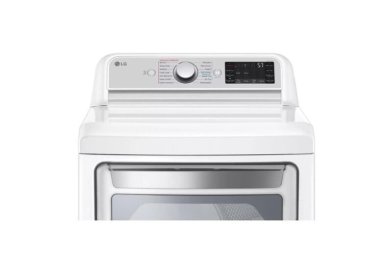 LG 7.3 cu. ft. Ultra Large Capacity Smart wi-fi Enabled Rear Control Gas Dryer with TurboSteam™ - White (DLGX7901WE)