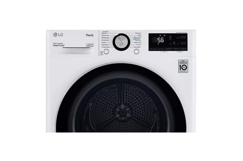 LG 4.2 Cu. Ft. Smart Wi-fi Enabled Compact Front Load Dryer With Dual Inverter Heatpump™ Technology - White (DLHC1455W)