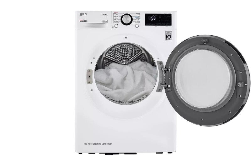 LG 4.2 cu.ft. Smart wi-fi Enabled Compact Front Load Dryer with Dual Inverter HeatPump™ Technology - White (DLHC1455W)