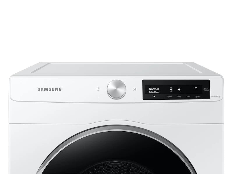 SAMSUNG 24 Inch Smart Electric Dryer with 4.0 Cu. Ft. Capacity, 15 Dry Cycles, 12 Dry Options, AI Smart Dial, Wi-Fi Connectivity, Sensor Dry, Lint Filter Indicator, Internal Drum Light, Reversible Door, and Stainless Steel Drum - White (DV25B6900EW)