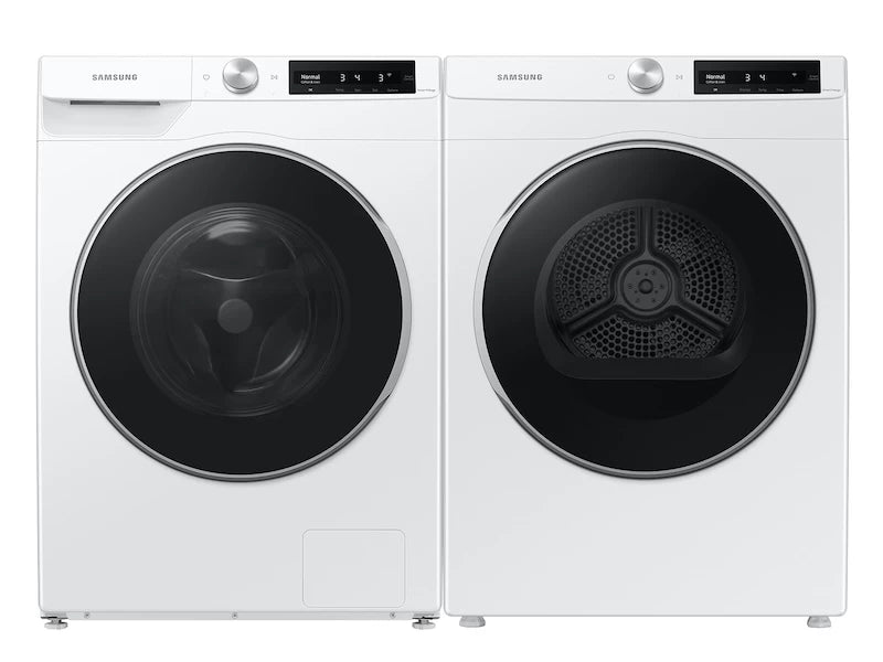 SAMSUNG 24 Inch Smart Electric Dryer with 4.0 Cu. Ft. Capacity, 15 Dry Cycles, 12 Dry Options, AI Smart Dial, Wi-Fi Connectivity, Sensor Dry, Lint Filter Indicator, Internal Drum Light, Reversible Door, and Stainless Steel Drum - White (DV25B6900EW)