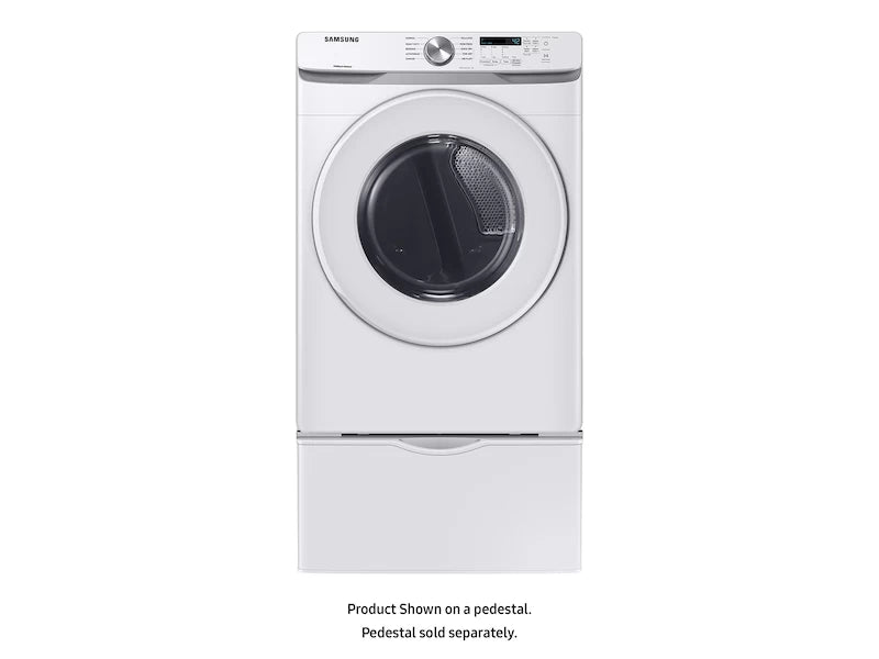 Samsung 7.5 cu. ft. Electric Dryer with Sensor Dry in White - White (DVE45T6000WA3)