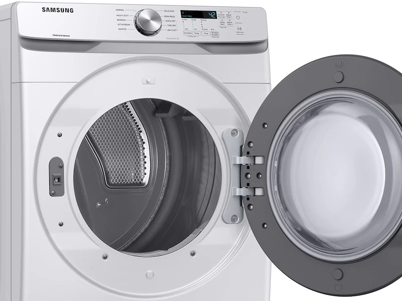 Samsung 7.5 cu. ft. Electric Dryer with Sensor Dry in White - White (DVE45T6000WA3)