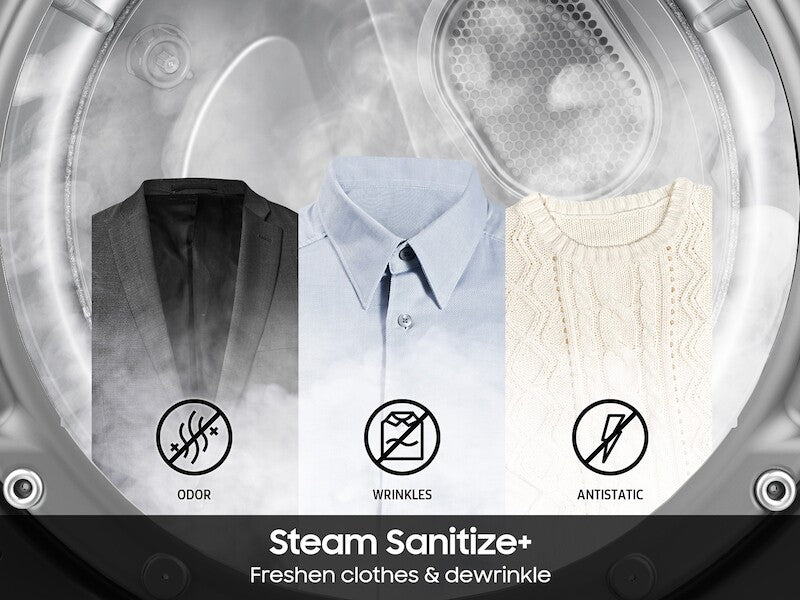 Samsung 7.5 cu. ft. Smart Gas Dryer with Steam Sanitize+ in White - White (DVG45B6300WA3)