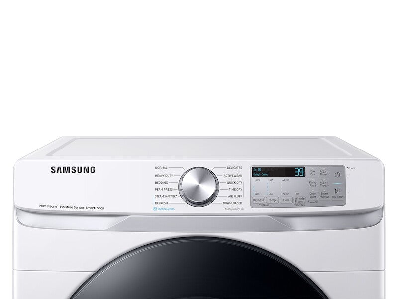 Samsung 7.5 cu. ft. Smart Gas Dryer with Steam Sanitize+ in White - White (DVG45B6300WA3)