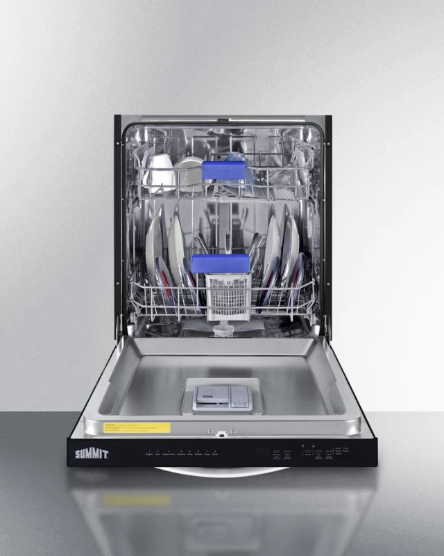 SUMMIT 24" Wide Built-In Dishwasher, ADA Compliant - Black (DW243BADA)