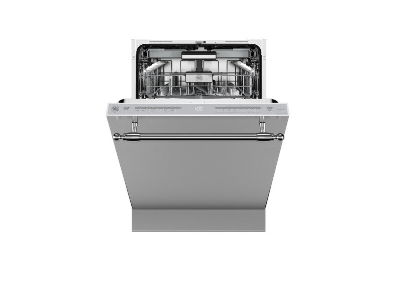BERTAZZONI 24 inch Dishwasher Tall Tub with Panel and Bar Handle, 16 place settings, 39 dB, 8 wash cycles - Stainless Steel (DW24T3IXT)