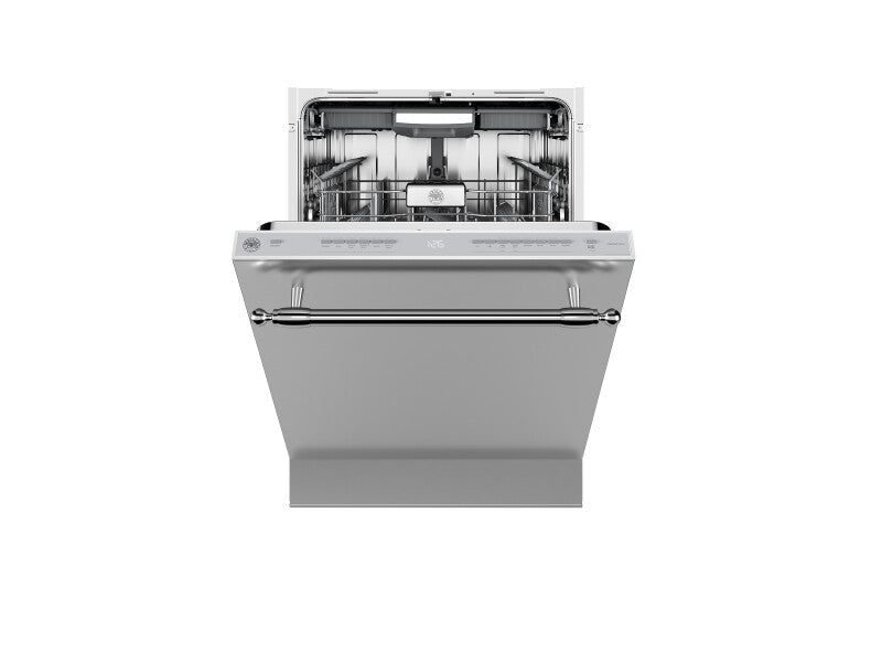 BERTAZZONI 24 inch Dishwasher Tall Tub with Panel and Bar Handle, 15 place settings, 42 dB, 6 wash cycles - Stainless Steel (DW24T3IXV)